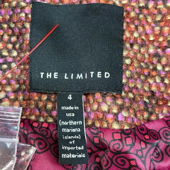 The Limited Women’s Blazer Tweed Wool Blend Long Sleeve Rust Orange Brown Size 4 - Picture 7 of 11